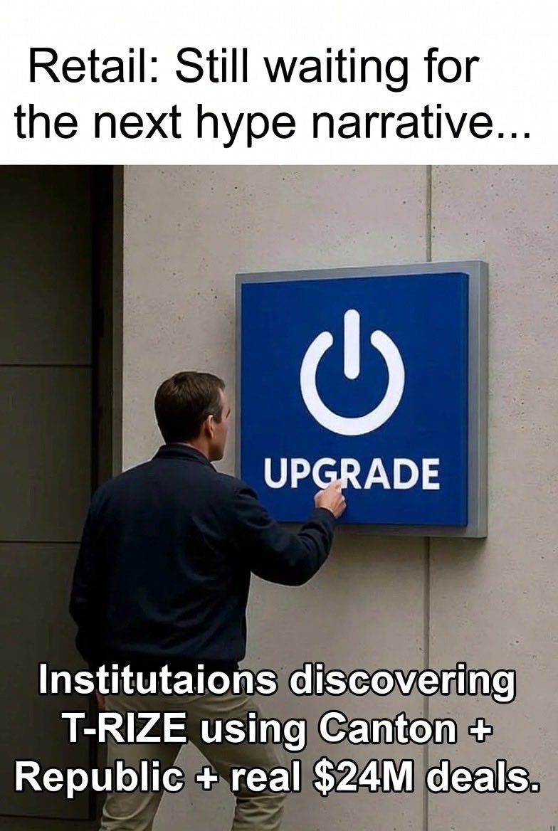 Real_Abdul0's tweet image. Some upgrades are obvious. 

Institutions are already choosing T-RIZE for real execution Canton with Republic and a live $24M deal.

@trize_io | $RIZE | #TRizer