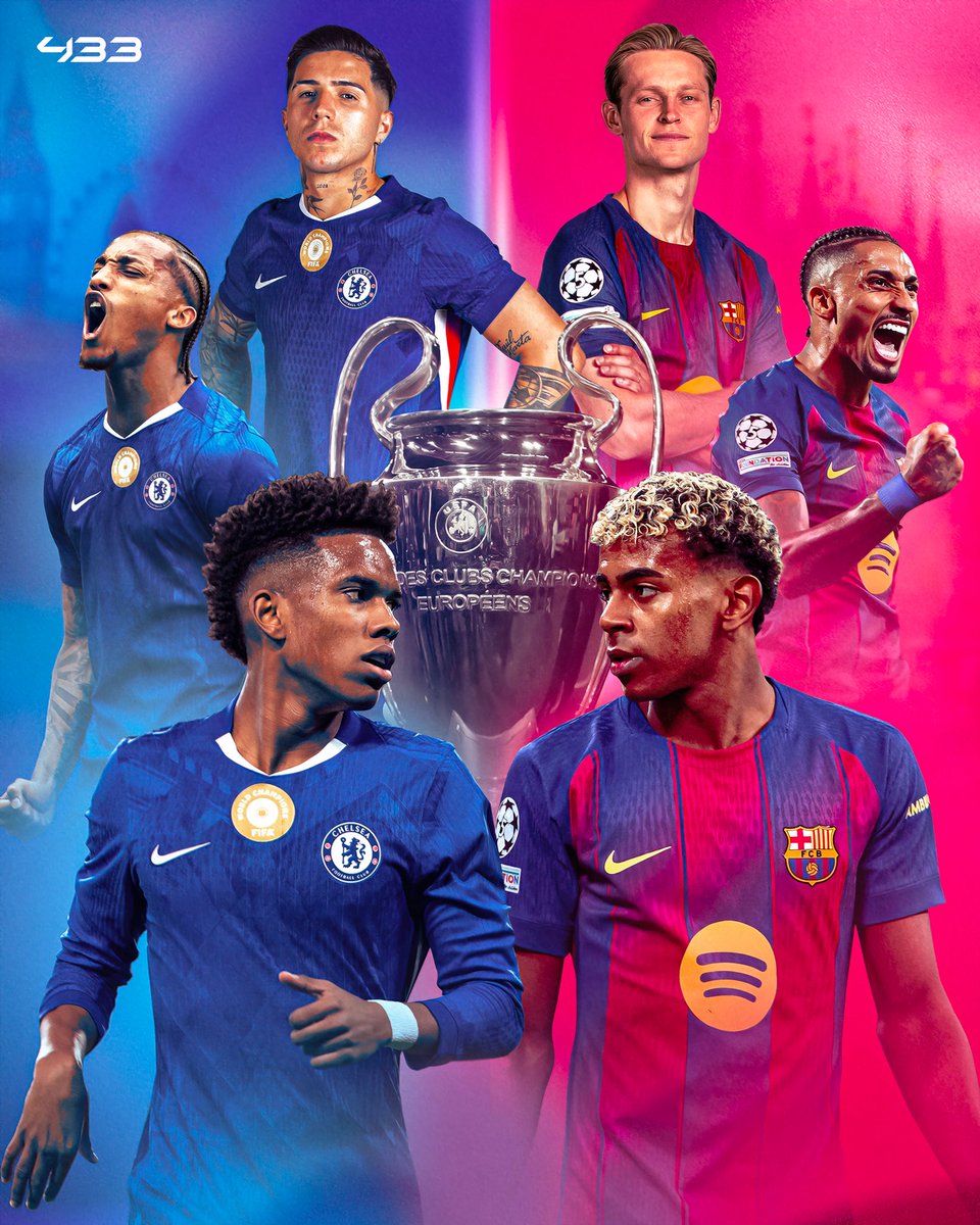 433's tweet image. 𝗧𝗜𝗠𝗘 𝗙𝗢𝗥 𝗔 𝗖𝗛𝗔𝗠𝗣𝗜𝗢𝗡𝗦 𝗟𝗘𝗔𝗚𝗨𝗘 𝗖𝗟𝗔𝗦𝗦𝗜𝗖 ⭐️

🏴󠁧󠁢󠁥󠁮󠁧󠁿 Chelsea vs Barcelona 🇪🇸

𝑂𝑙𝑑 𝑠𝑐𝑎𝑟𝑠. 𝑁𝑒𝑤 𝑏𝑎𝑡𝑡𝑙𝑒𝑠. 𝑃𝑢𝑟𝑒 𝑑𝑟𝑎𝑚𝑎. 🔥