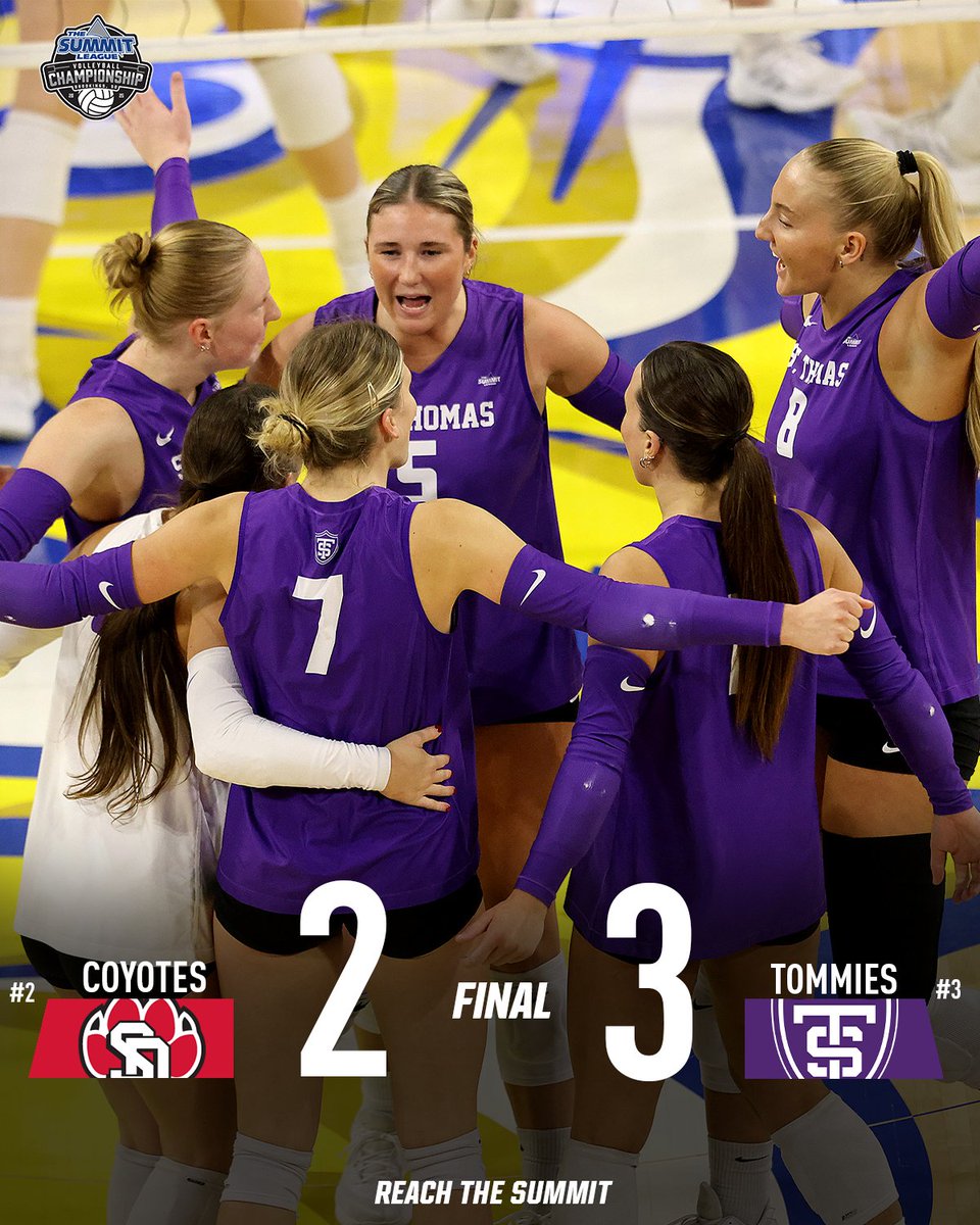 TheSummitLeague's tweet image. 𝐅𝐈𝐍𝐀𝐋

@Tommievball is heading to their FIRST Summit League Volleyball Championship 🏆

#ReachTheSummit x #SummitVB