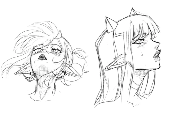 Taking it easy today here's some more head sketches of my oc's. 