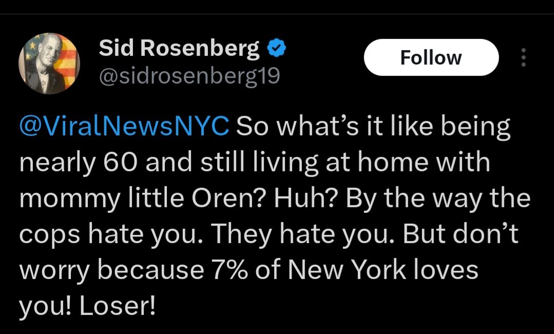 stevero40104467's tweet photo. @ViralNewsNYC @sidrosenberg19 You're a pure lying gutter scum lowlife @sidrosenberg19 #SidRosenberg . Your mother probably wouldn't let you near her https://t.co/fCzffe8USD