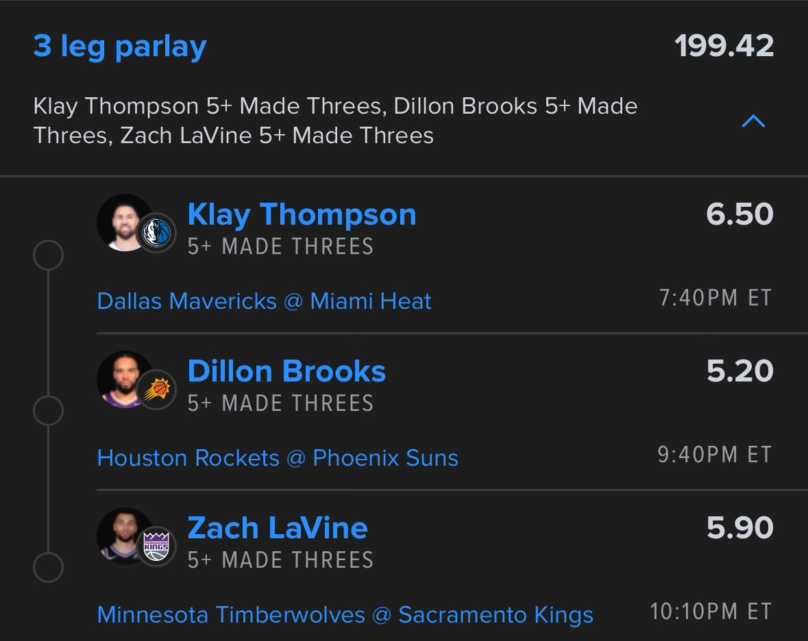 🏀 NBA 🏀

Threes lotto!

.2u on 4/4/4
.1u on 5/5/5 and .1u on each RR

#NBA #GamblingX