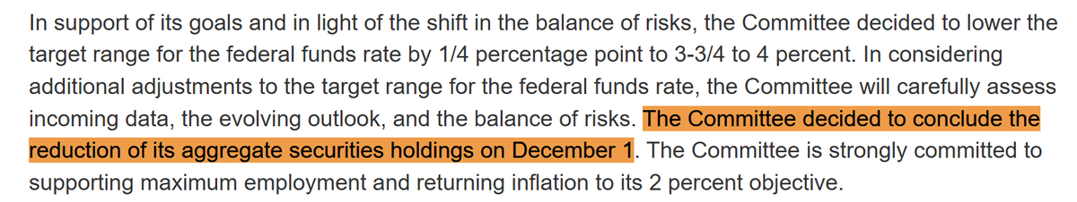 auscrypto_jz's tweet image. The Fed - QT ENDS December 1st !?

No more balance sheet shrinking – they’re rolling over EVERY maturing Treasury from now on. That’s $1 TRILLION+ of fresh liquidity about to flood markets in 2026.

#Bitcoin &amp;amp; #alts ready to rip
Santa rally just got steroids
December 1st = new…