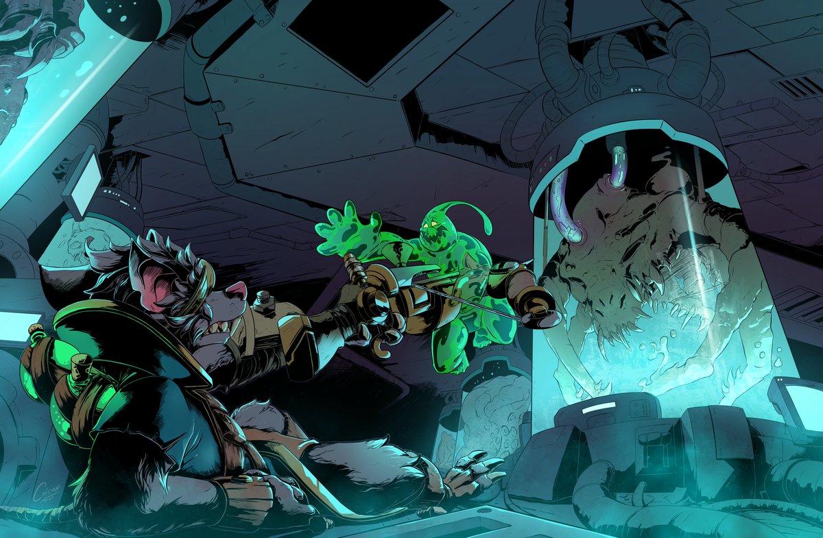 This work has been done based on the story of a friend!

(First time doing this kind of shading style <3)

-BLSK: @zephyrcoderat.bsky.social
-Telegram: @ZephyrTheZaunite
-Tumblr: zephyr-rat

-You can follow this part of his story here (the reference) :
archiveofourown.org/series/4163350