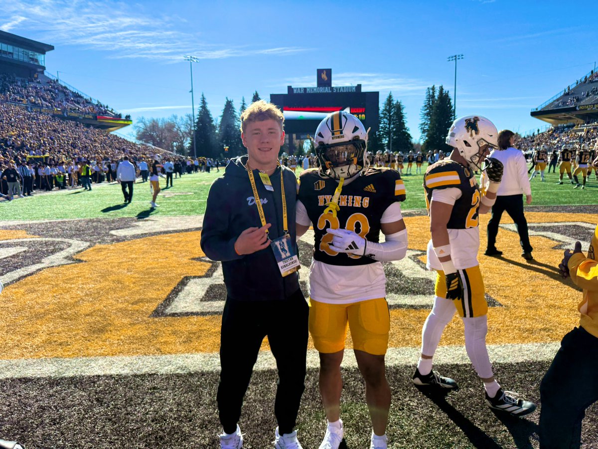 I had an amazing visit at <a href="/wyo_football/">Wyoming Cowboy Football</a> It was a great atmosphere with Josh Allen in the house! Had great conversations with the coaches and am excited to build our relationship going forward <a href="/JaySawvel/">Jay Sawvel</a> <a href="/Austin_Maus/">Austin Maus</a> <a href="/JamoBrown_/">Jamison Brown</a> <a href="/WyoFBRecruiting/">Wyoming Football Recruiting</a> <a href="/joelax/">joelax (Joe Caulfield)</a> <a href="/JPetrino/">Coach Jason Petrino</a> <a href="/JayJohnsonFB/">Jay Johnson</a>