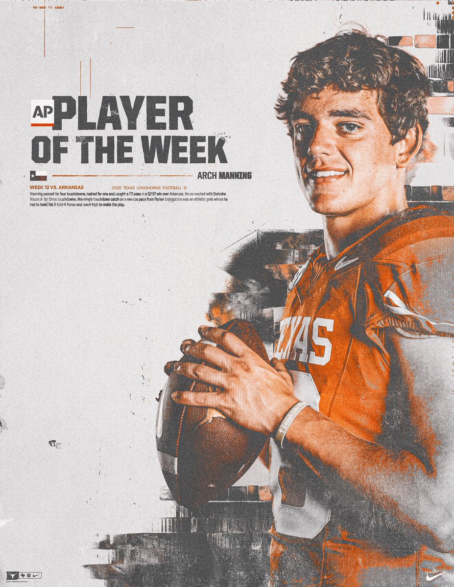 AP Player of the Week: <a href="/ArchManning/">Arch Manning</a> 🤘