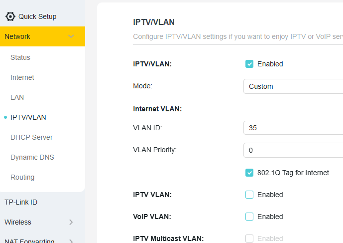 Yeni Router'im #Tplink Archer BE220 karar kıldım ve HB'den salın alarak modemimin kurulumunu tamamladım. #TurkTelekom fiber için bir sorun çıkarmadı. Güzelce de bir optimizasyon gerçekleştirdim... Kurulumda user pass girdikten sonra VLAN ID girmeyi unutmazsanız sorun olmayacaktır