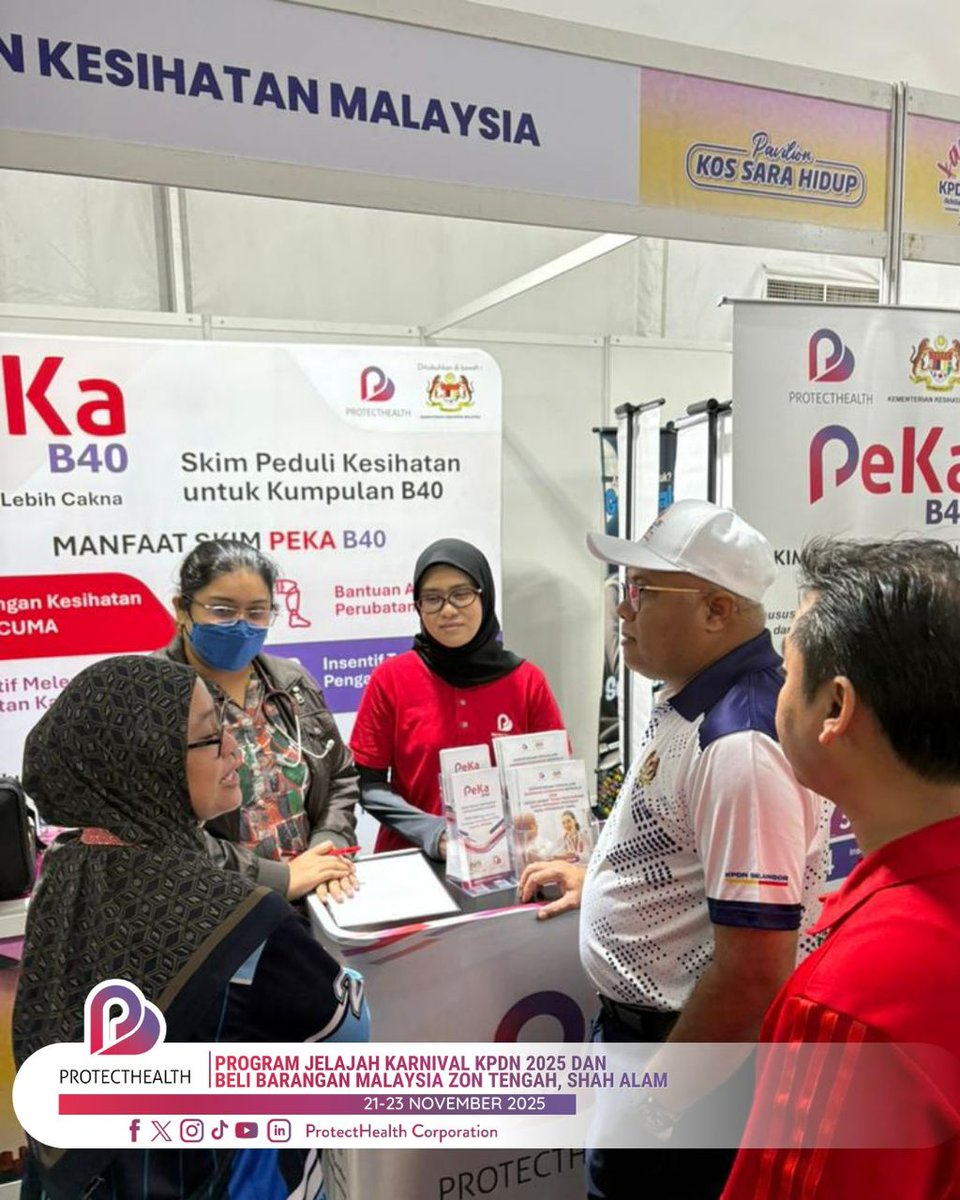 protecthealthco's tweet photo. Program Saringan Kesihatan PeKa B40 dilaksanakan sempena Jelajah Karnival KPDN dan Beli Barangan Malaysia, Zon Tengah, yang telah berlangsung di Shah Alam.

#Protecthealth #PeKaB40 https://t.co/jJEq4n2dji