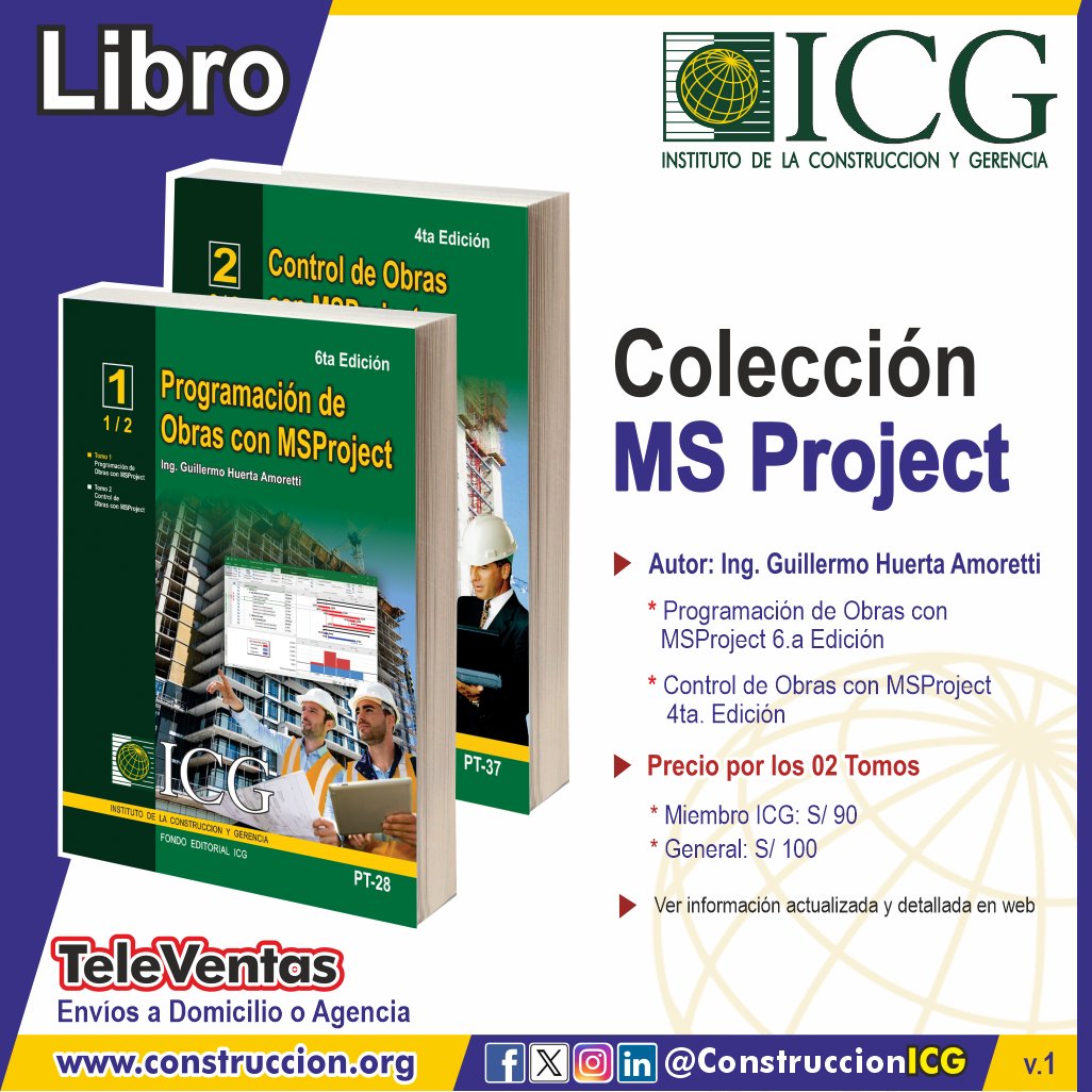 ConstruccionICG's tweet image. 📚 #ColecciónICG | MSProject

🧭 Dos tomos esenciales para la gestión y control de proyectos de construcción.

TOMO 1: &quot;Programación de Obras con MSProject&quot;
TOMO 2: &quot;Control de Obras con MSProject&quot;

📌bit.ly/ICG_CC_MSProje… 

🚚 Envíos a nivel nacional por agencia y domicilio.