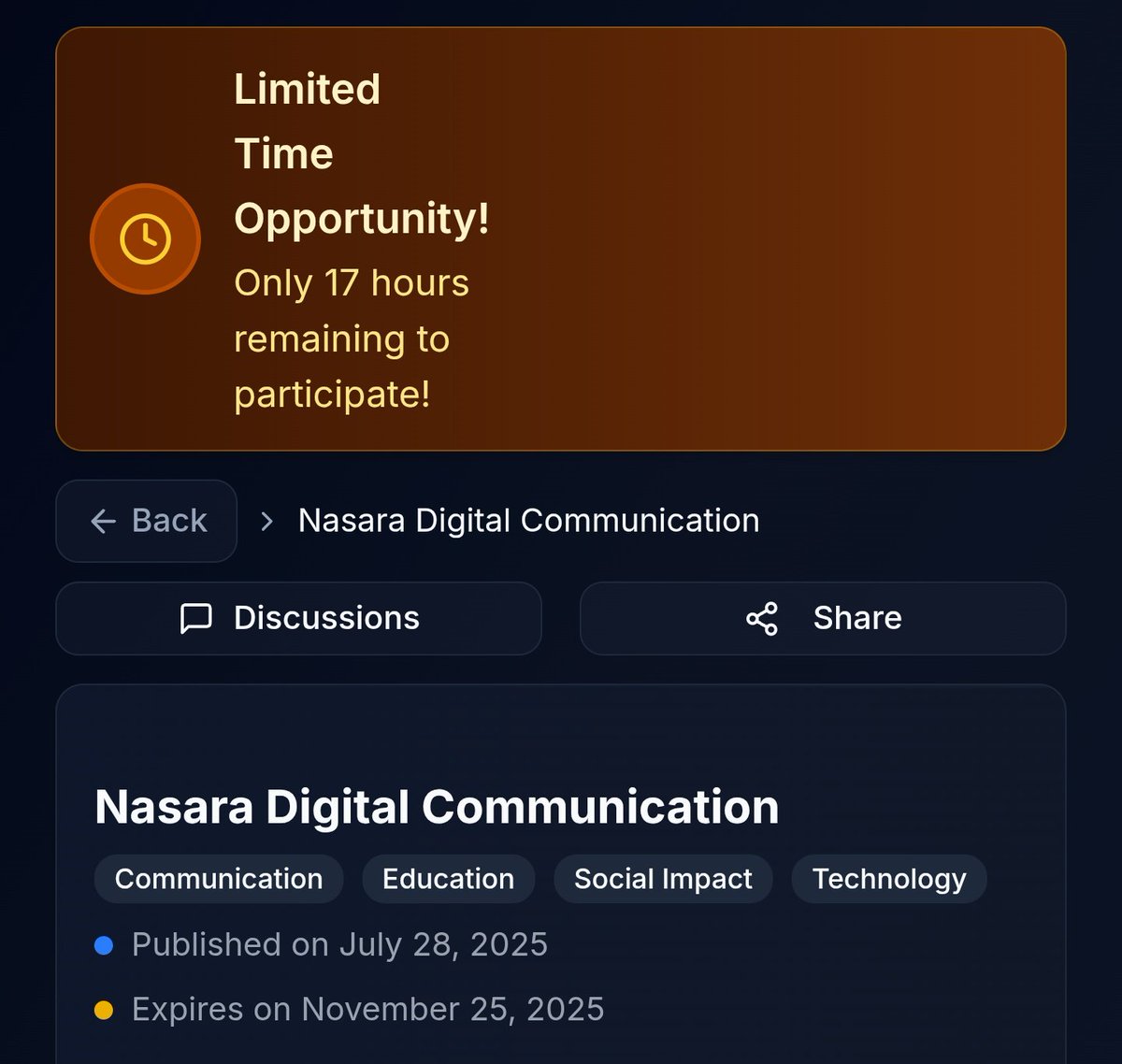 IchamLabodja's tweet image. 🌐Empowering underrepresented communities starts now
NASARA DIGITAL COMMUNICATION is entering its final phase—just 17 hours left to contribute to a respectful &amp;amp; inclusive communication movement

sidrastart.com/project/cab087…

@Nasara3695 @sidrachain @maljefairi @Sidra_adviser