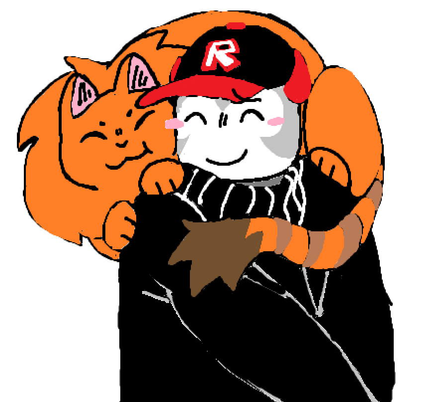 been meaning to draw this. he loves that cat a lot