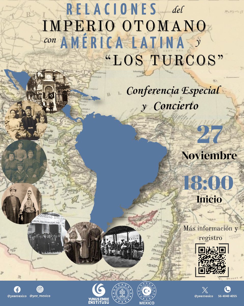 🎙️ Conferencia impartida por el Prof. Dr. Mehmet Necati Kutlu
🎶 Concierto especial
🎟 Entrada gratis con previo registro
🕕 Inicio: 18:00
🚪 Apertura: 17:30
Link de registro 👉 forms.gle/xgoLMFZ4envowZ…
<a href="/yeeorgtr/">Yunus Emre Enstitüsü</a> @readturkiye

#YunusEmreEnstitüsü #YunusEmreVakfı