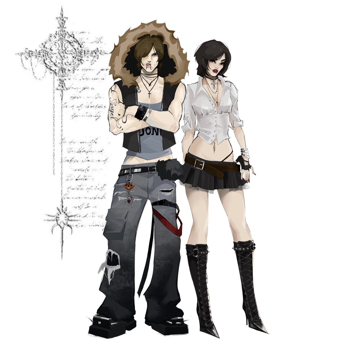 S0ouleater's tweet image. Leon &amp;amp; Ada ☆

#ResidentEvil #Aeon #procreate