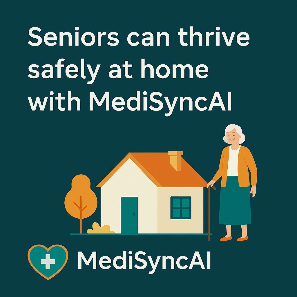MediSyncAI's tweet image. Independence is a right — not a privilege.

MediSyncAI helps seniors live confidently at home with 24/7 AI-powered health monitoring.
👉 medisyncai.com

#SeniorHealth #RemoteMonitoring #AgingInPlace #DigitalHealth #MediSyncAI #ElderCare #AIinHealthcare