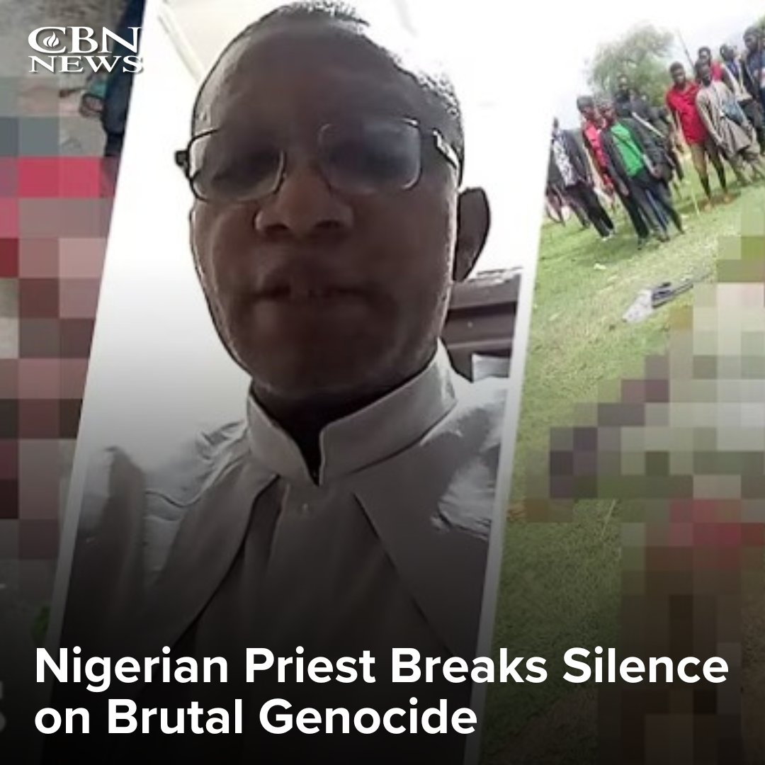 CBNNews's tweet photo. Nigerian priest Father George Dogo, of the Holy Family Parish in Takum, Taraba State, exposes the ongoing genocide in Nigeria. His parish was recently devastated by Fulani terrorists. CBN interviewed him from Nigeria about the tragedies happening right now in his neighborhood.

WATCH HIS FRONTLINE REPORT: https://t.co/lfZJGHLDzB