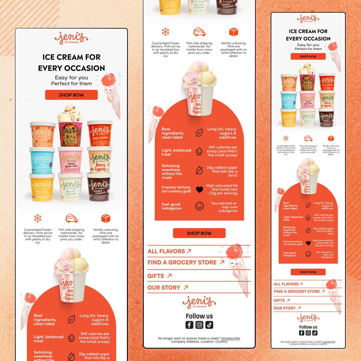 AbderrEmails's tweet image. Day 52/90.

Email campaign for @jenisicecreams.