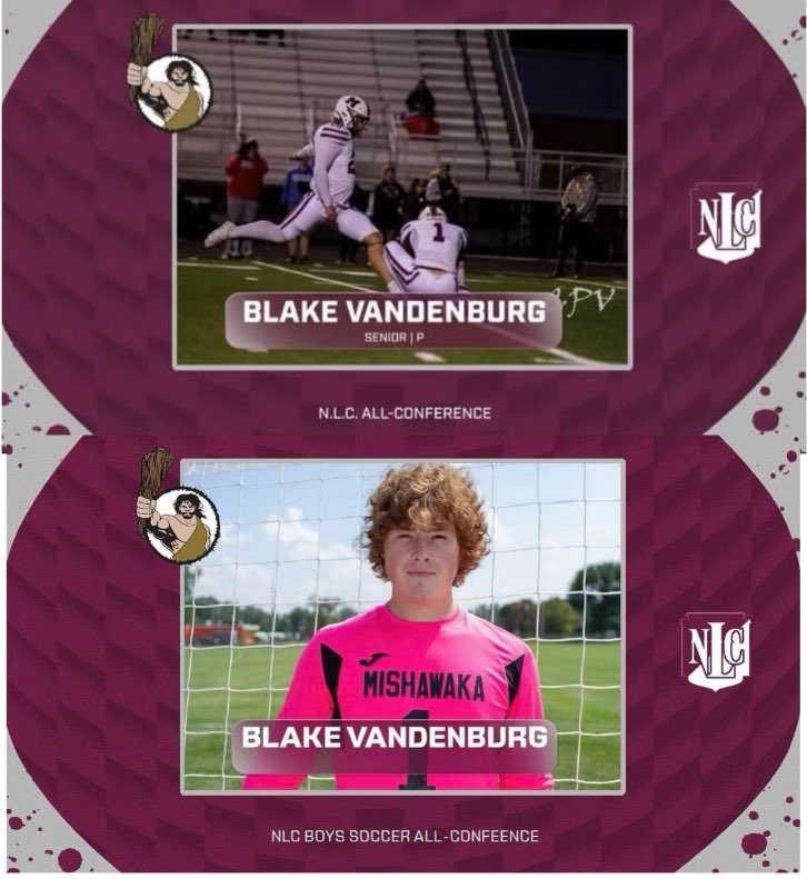 BVandy8's tweet image. Honored to earn NLC All Conference in two sports this season. ⚽️🏈
Grateful for my coaches, teammates, and everyone who supports me. Can’t wait to continue playing football at the next level in college! #NLC #AllConference