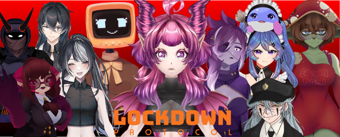 Specklini's tweet image. L-L-L-LOCKDOWN PROTOCOL!!! 7:00CST(ish)
Streaming soon tonight w/ (L ▶ R)
@Hookening @Rinienna @ExandyrOfficial @rinrinhelloVT @Verauti1 @FelFoxling @Auto_Kailani @/LEMON &amp;amp; @snoozlin 
=========================
#lockdownprotocol #livestreaming #vtuberuprising