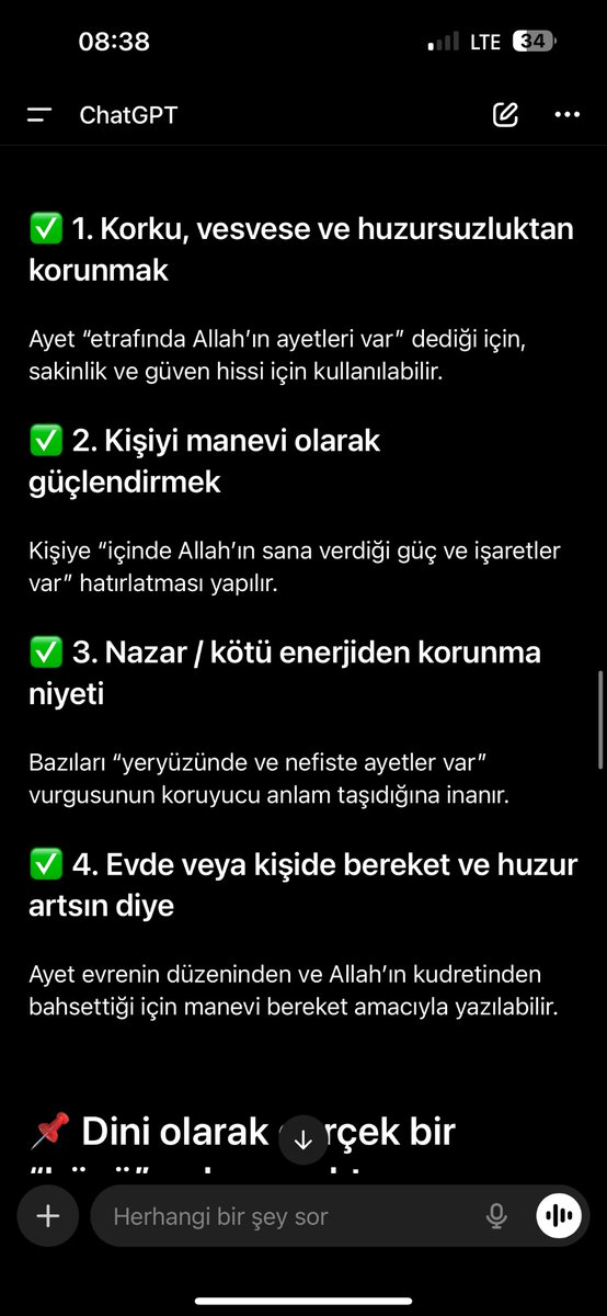 Öğrencimin çantasına muska atılmış merak edip chat gbt den baktım . 
Bir şeyi de becereme be kardeşim .s