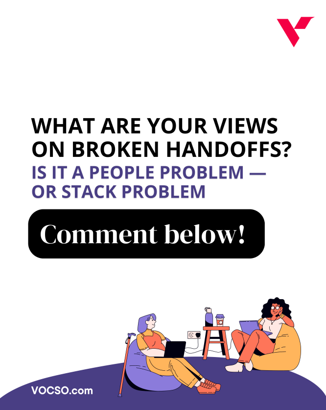 vocso's tweet image. Stop losing time to context loss between Designers, Devs, &amp;amp; QA. 🚧

If your handoffs are broken, it&apos;s a stack problem, not a people problem.

Our VOCSO stack (Figma, Jira, GitHub, Cypress) ensures faster releases &amp;amp; seamless collaboration. 🚀

#VOCSO #TechStack #developerproblems