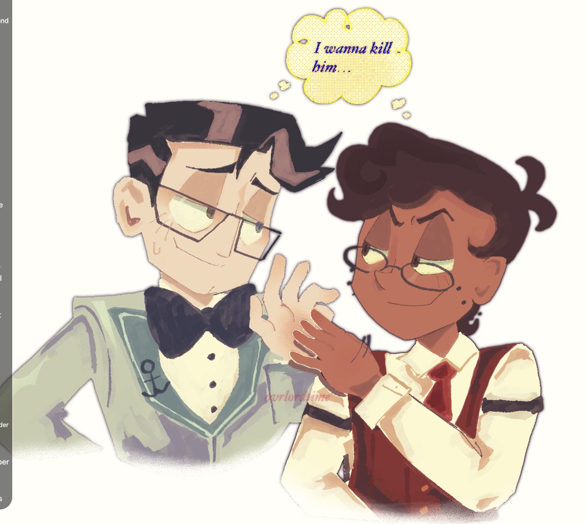 ovrlordtime's tweet image. bear w me as i figure out how i want to draw vincent #HazbinHotel #RadioStatic