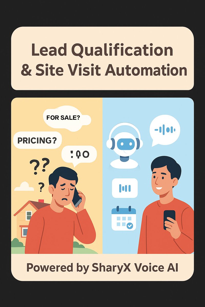 ai_sharyx's tweet image. Hundreds of inquiries, one voice-agent that handles them all. Meet the new way to schedule showings at scale—SharyX Voice AI.
#LeadGen #RealEstateTech #Automation #VoiceAgent #SharyX