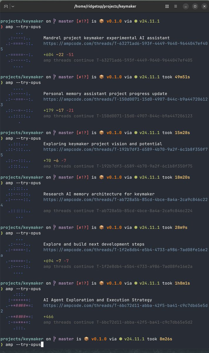 RidgetopAI's tweet image. All Opus 4.5 threads.  Yeah I like this model.
