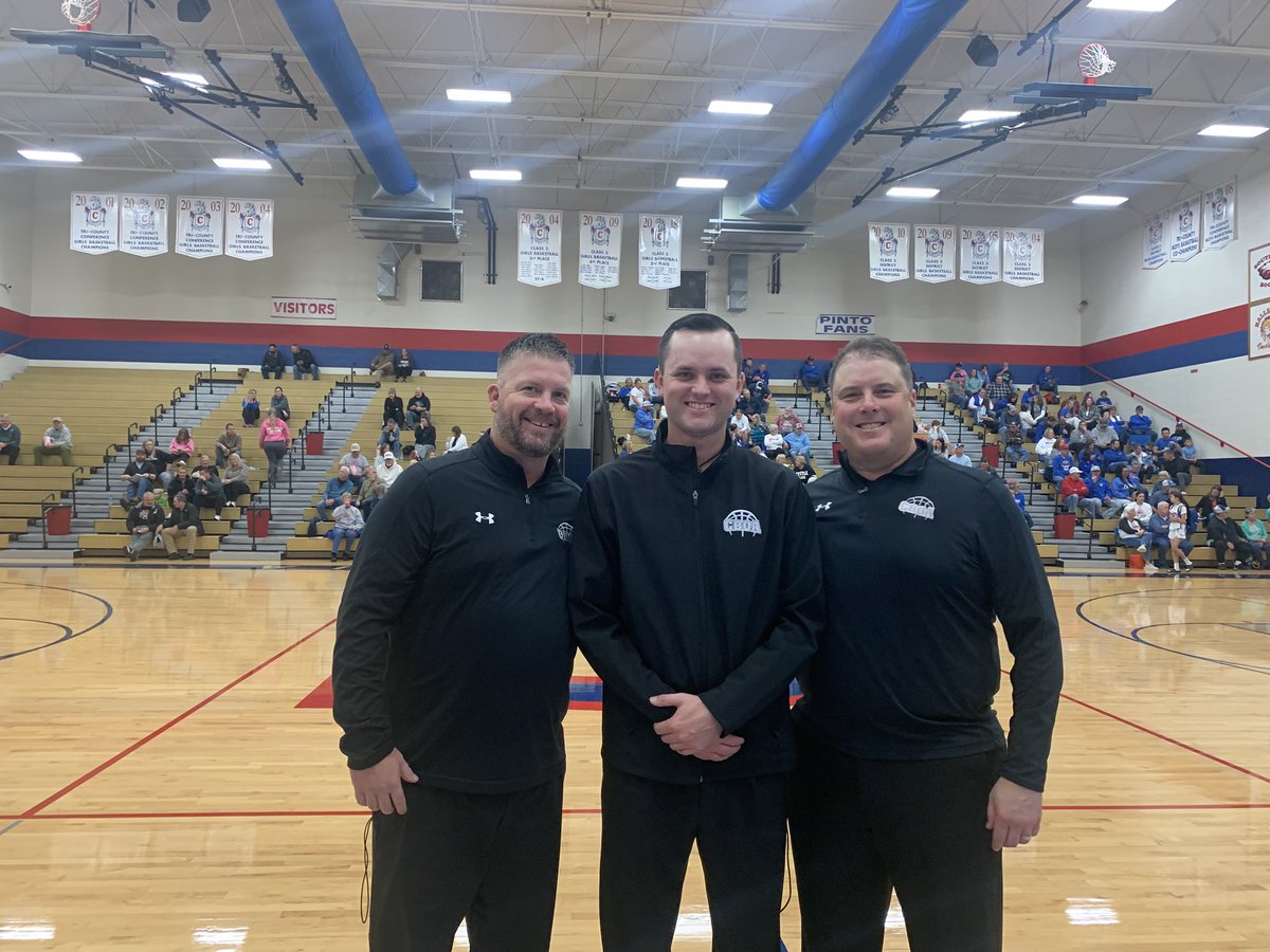 CBOA officials <a href="/CoachAckman/">Chris Ackman</a>, <a href="/SpencerKelly_17/">Spencer Kelly</a>, &amp; Matt Lucas officiated the Centralia at California girls games tonight <a href="/MSHSAAOrg/">MSHSAA</a>