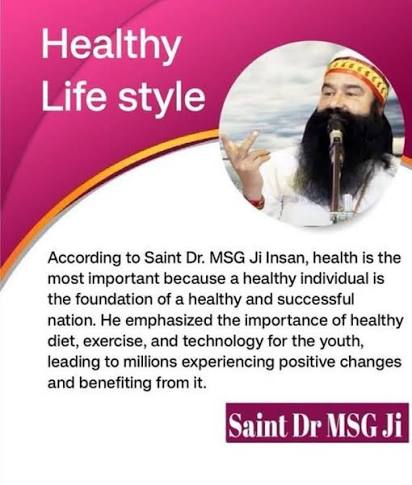 mannuuinsan's tweet image. According to Saint Dr Gurmeet Ram Rahim Singh ji Insan health is most important because a healthy individual is the foundation of a healthy and successful nation. 
#DailyLifeRoutine