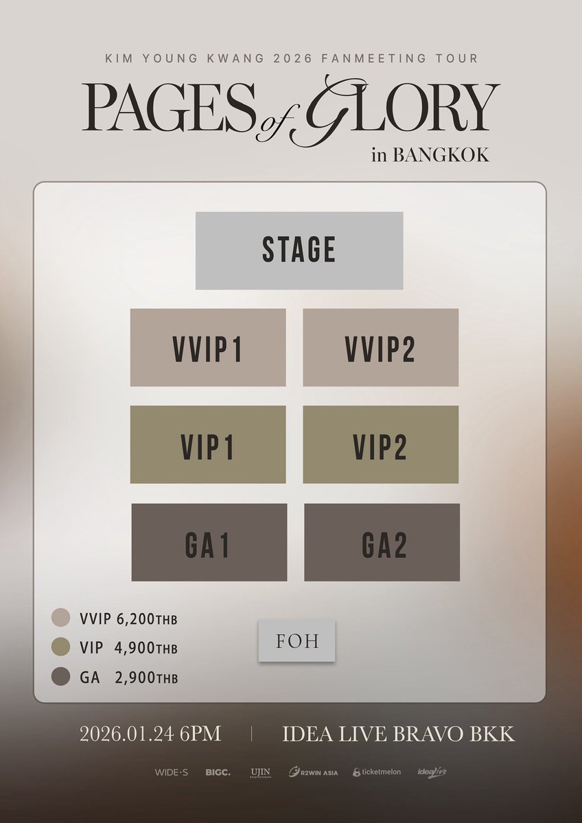 r2winasia's tweet image. KIM YOUNG KWANG 2026 Fanmeeting Tour [Pages of Glory] in BANGKOK

Official Poster ถูกปล่อยออกมาแล้ว!
บอกเลยว่าภาพคลีนไวบ์แบบ cinematic สุดๆ
ที่เน้นความหล่อจนใจละลาย มองยังไงก็ฟิน😍🔥

และที่พิเศษกว่านั้น
✨ ผังที่นั่ง &amp;amp; Fan Benefits ปล่อยออกมาพร้อมกัน แบบจัดเต็ม ✨…