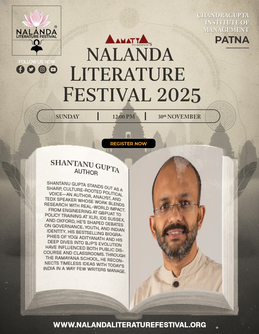 Nalanda Literature Festival 2025 📚✨ | 30 Nov, CIMP Patna.
A deep dive into ancient knowledge with Shantanu Gupta—author, filmmaker, political thinker.
FREE ENTRY.
<a href="/narendramodi/">Narendra Modi</a> <a href="/nalanda_univ/">Nalanda University</a> <a href="/shantanug_/">Shantanu Gupta</a>