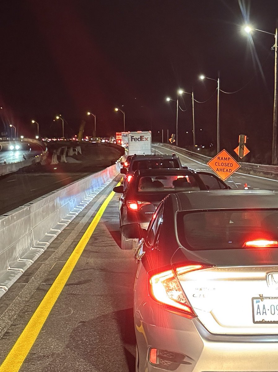 davidwade's tweet image. Love a random late night traffic jam where you don’t move an inch for 30 minutes. 

Anyone know why the Pike is at a standstill in Newton?