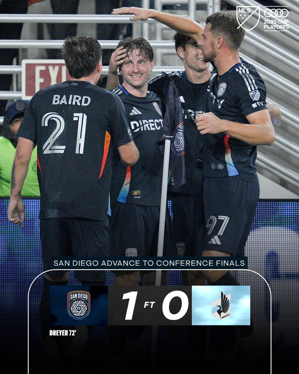 MLS's tweet photo. SAN DIEGO'S HISTORIC INAUGURAL SEASON LIVES ON! 👊

@sandiegofc // Audi MLS Cup Playoffs https://t.co/zTn1qqDp1u
