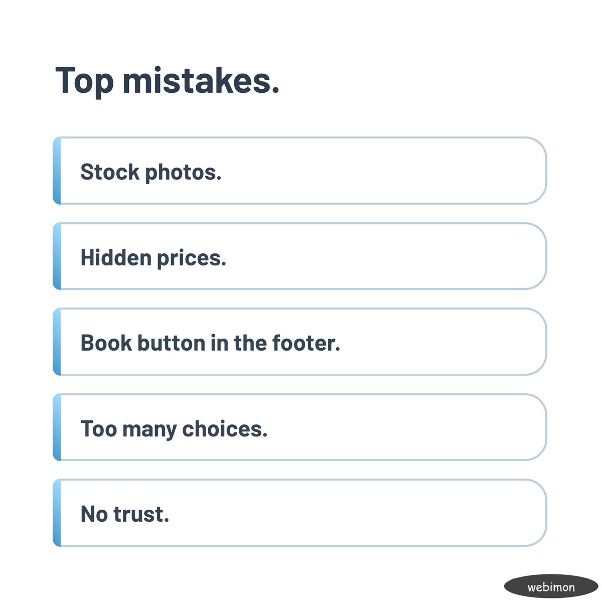 webimon's tweet image. Most pet grooming websites don’t convert.
Not because the service is bad.
But because the site is confusing.
Show real photos, clear packages, visible pricing, and a 1-click booking button.
Fix that. Watch bookings jump. 🚀
#petbusiness #webdesign #conversiondesign