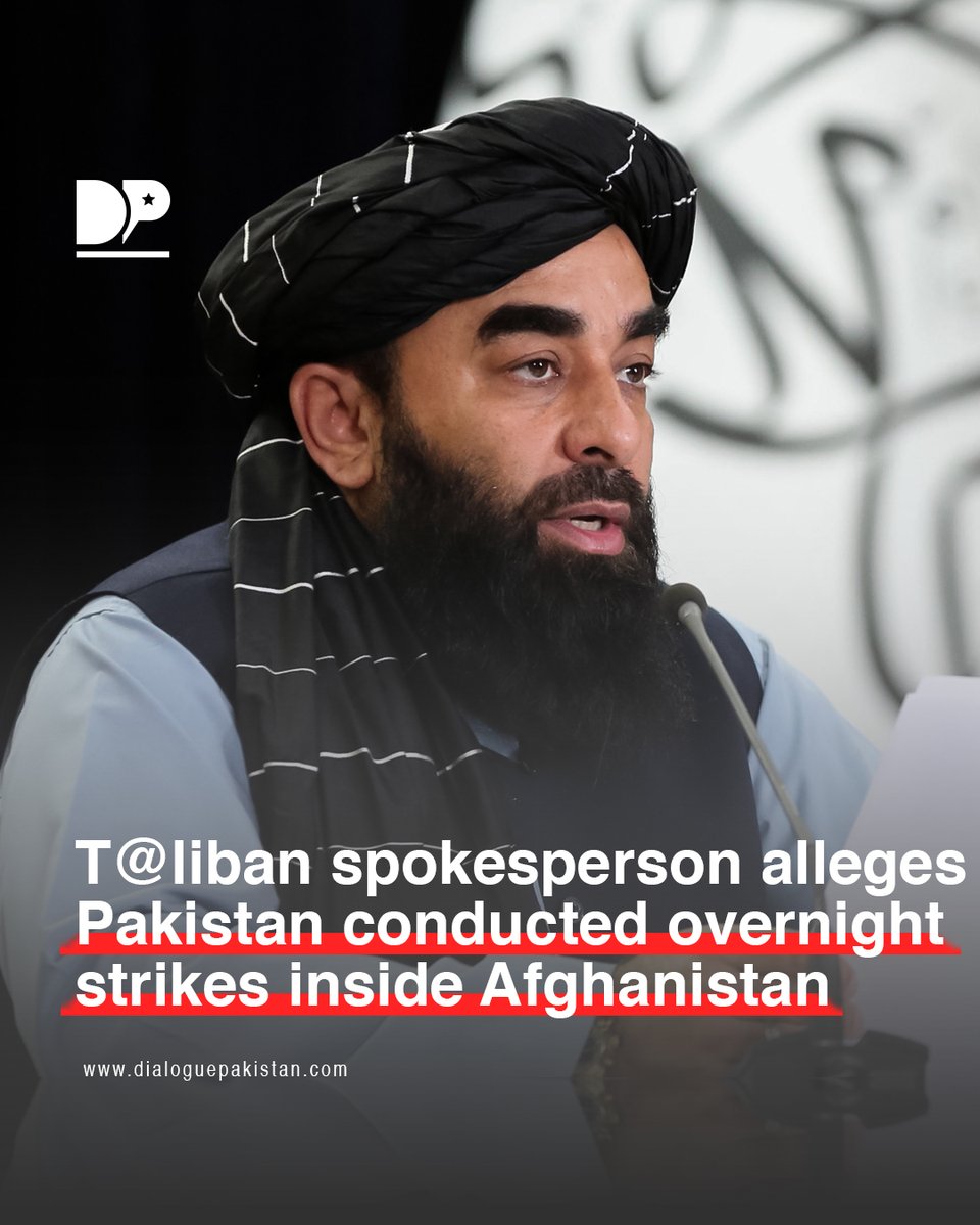 DialoguePak's tweet image. Spokesperson for the T@liban government, Zabiullah Mujahid alleged that Pakistan had conducted overnight strikes inside Afghanistan. 

tinyurl.com/yycxtsd8

#DialoguePakistan #Spokesperson #Pakistan #Conducted #Overnight #Strikes #Afghanistan