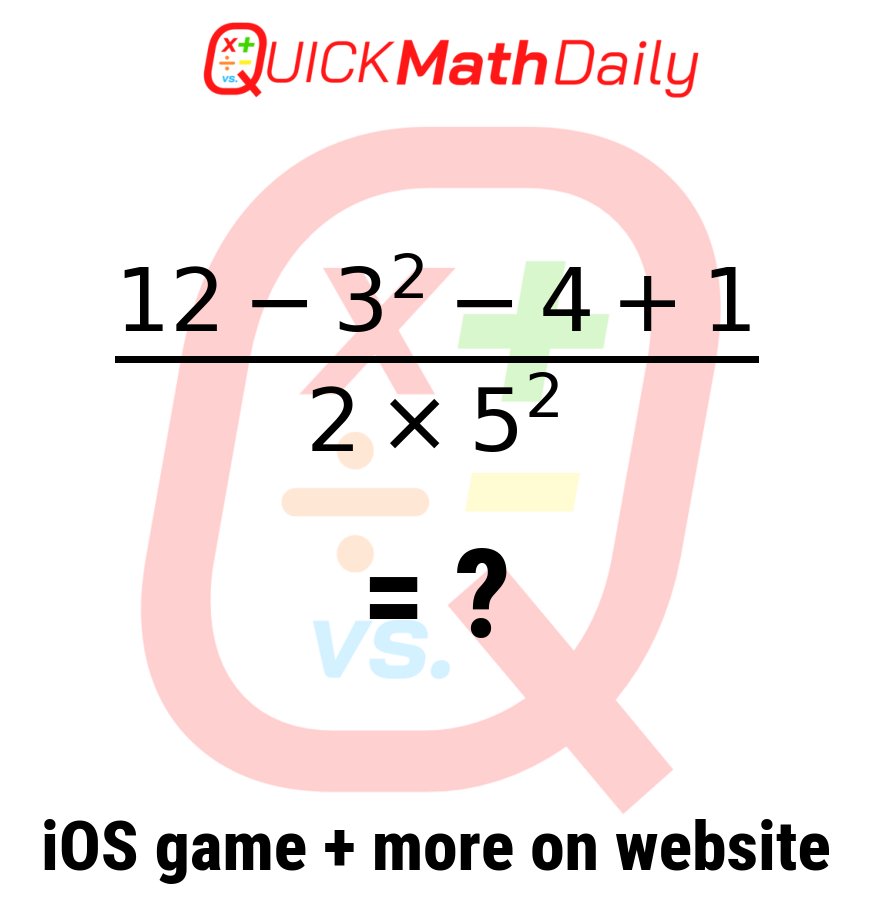 QuickMathDaily's tweet image. 🔍 Can You Outsmart This Math Problem? 🧠 

Prove It By Commenting Below!👇

See more on QuickMathDaily.com 👀 ✅
