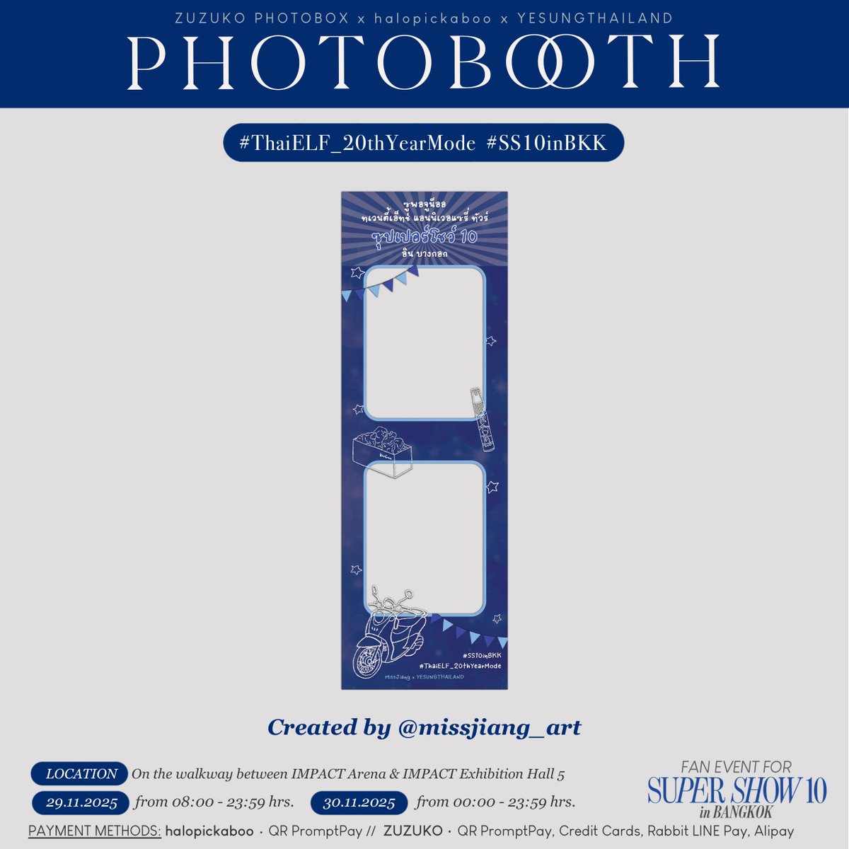 yesungthailand's tweet photo. ✨[Preview] Photo frames by Thai E.L.F.✨

@bohtoh_13 
@missjiang_art 
@RoseyRst28 
@iiTangKimlee 

————

📸 #ThaiELF_20thYearMode
🗓️ 29-30 November 2025
⏰ 8:00-24:00 hrs

————
#SS10inBKK #SUPERSHOW10inBKK https://t.co/eVBP6sDc33