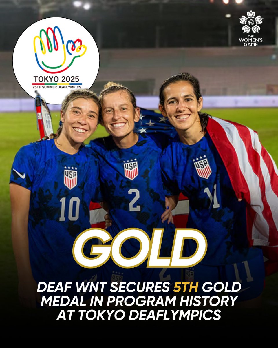 THE US DEAF WOMEN'S NATIONAL TEAM ARE FIVE TIME GOLD MEDALISTS 🇺🇸🥇

A worthy send off for players Sydney Andrews, Emily Spreeman, and Kate Ward as well as head coach Amy Griffin and assistant Joy Fawcett- all essential parts of this incredible team's story