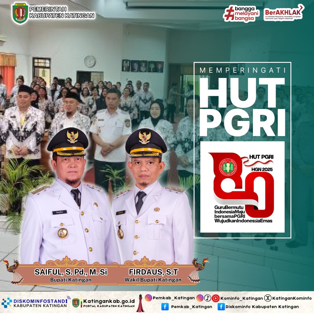 Guru adalah pelita ilmu dan teladan karakter. Terima kasih telah membimbing tanpa lelah.

Selamat Hari Guru Nasional.

Terima kasih kepada seluruh pendidik yang telah berdedikasi membentuk generasi bangsa.