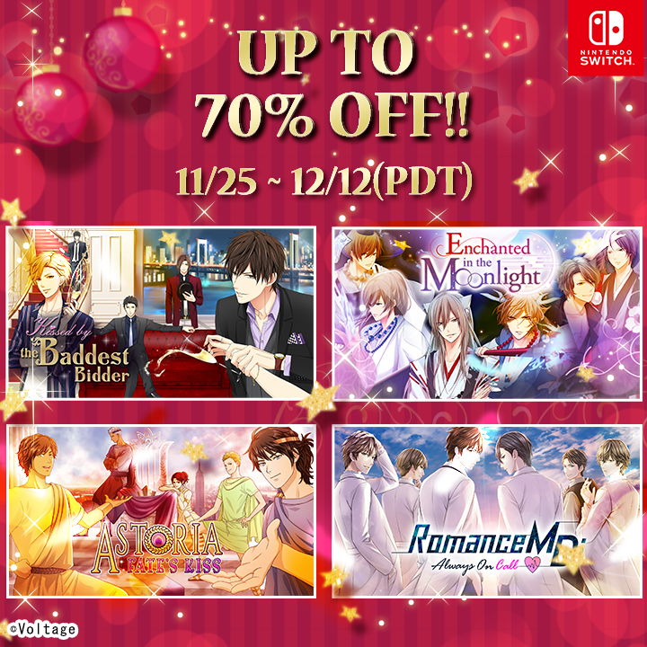 AmuLit_Global's tweet image. ⛄Winter Sale⛄

Up to 7⃣0⃣% off popular Voltage Inc titles such as #Astoria and #RomanceMD !

The deals are on until 12/12⌛
Don't miss out! 👀

👇Check now!☑
nintendo.com/us/search/#p=1…

#voltage #switch