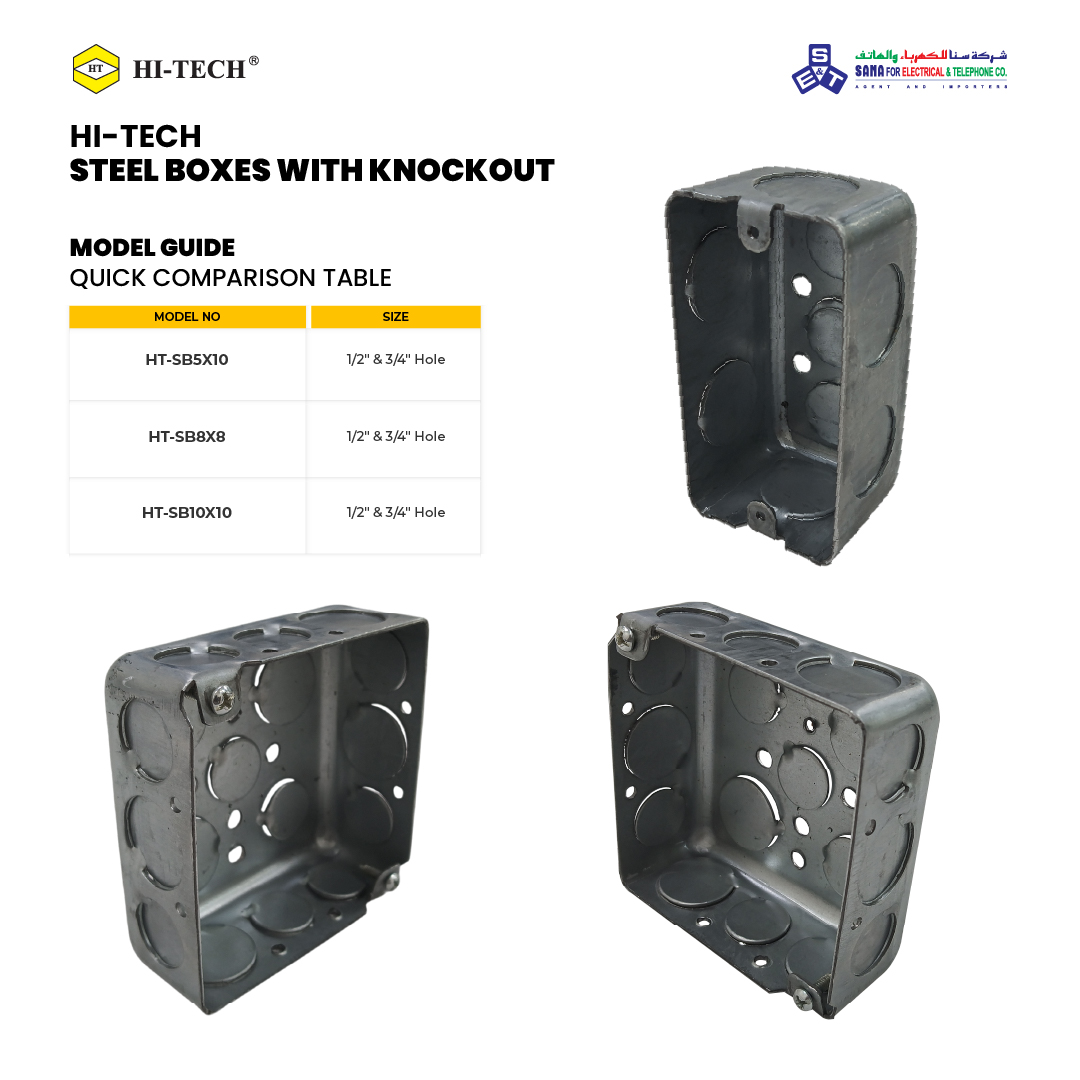 Sanaco_sa's tweet image. The HI-TECH Steel Electrical Box features multiple, oversized knockouts for easy, multi-directional wire connections.

Robust steel, flexible mounting.
 
Shop on sanaco.com.sa/product/hi-tec…
 
#steelbox #electricalbox #pvcbox