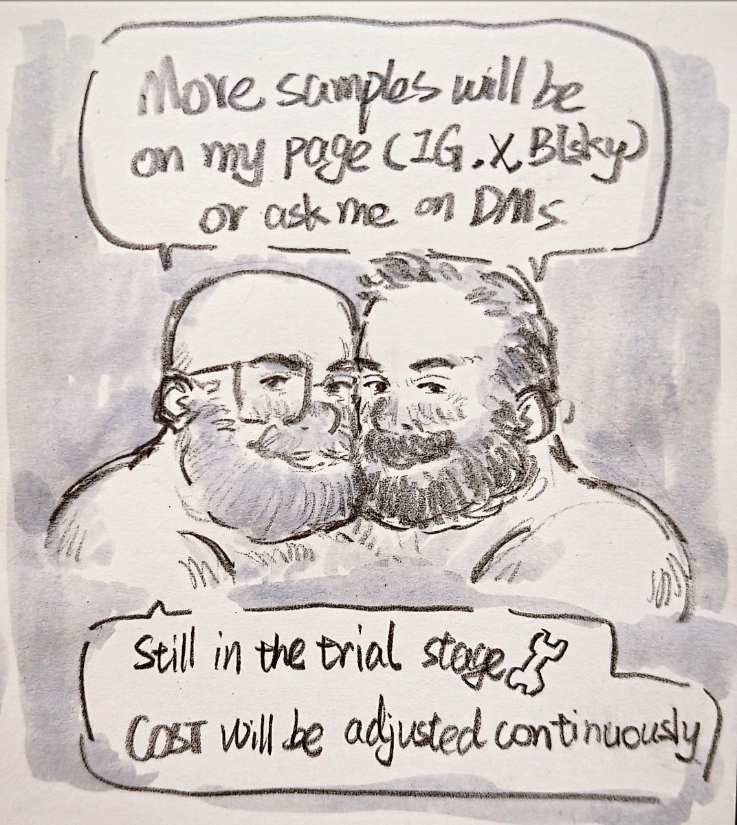 I'm Bob. I plan to start
accepting commissions.
I draw real bodies: big bellies, thick beards,soft skin,hair,warmth,desire real bears, real intimacy. WOOF!! #bear #bears #gaybear #gaybears #daddybear #daddybears #puppylove #furry
(Furry requires additional negotiations)