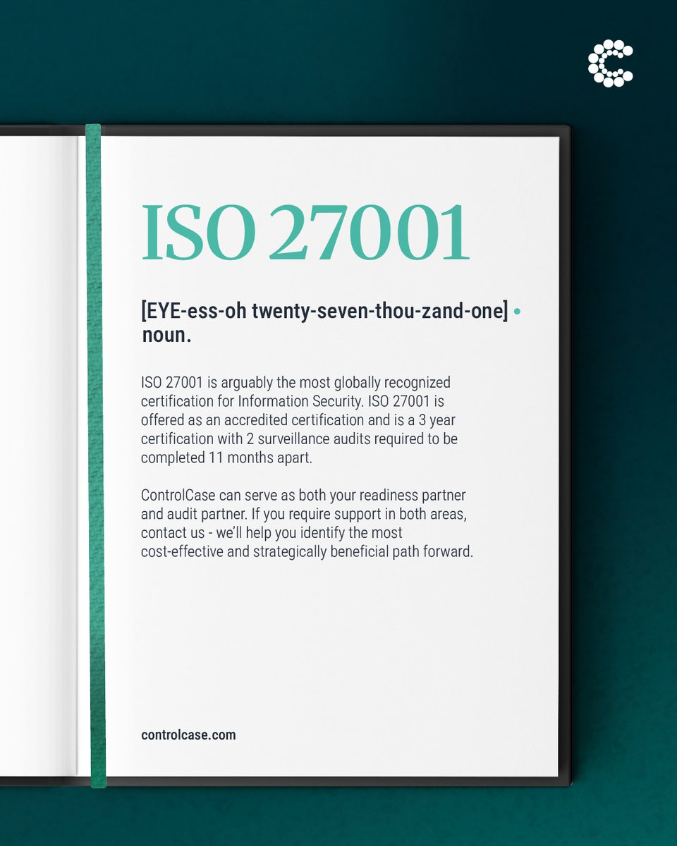 ControlCase's tweet image. Set the standard for information security excellence.
#ISO27001 is the world’s leading framework for managing information security. #ControlCase supports both readiness and audits, helping you achieve certification efficiently and strategically. Download hubs.li/Q03VHcbv0