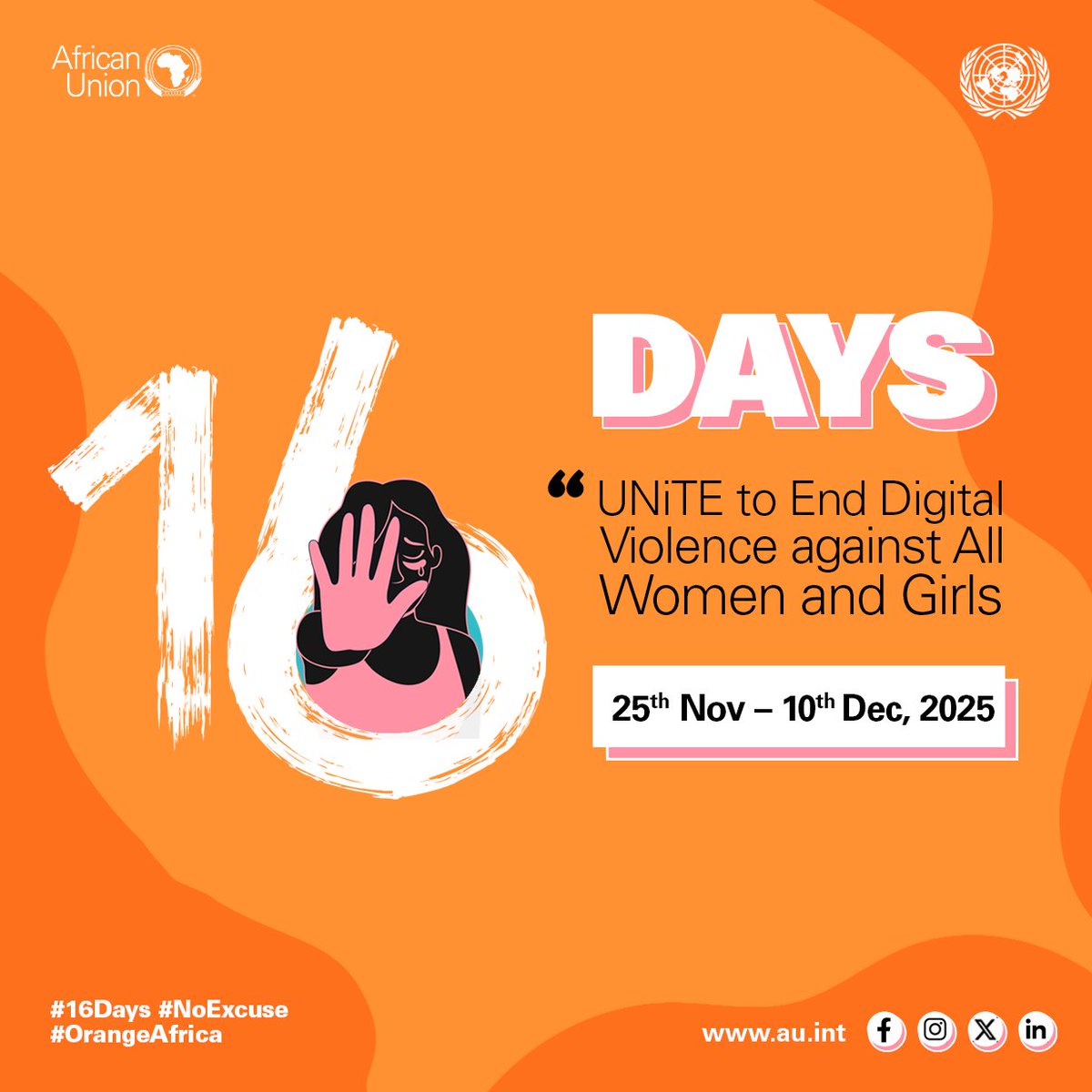 AU_WGYD's tweet image. 🗓 25th November: International Day for the Elimination of Violence against Women. 
The @AfricanUnion has built a comprehensive normative framework to ensure safety for every woman. #AUCEVAWG is the first instrument explicitly addressing digital violence✊🏾 
#EndDigitalViolence