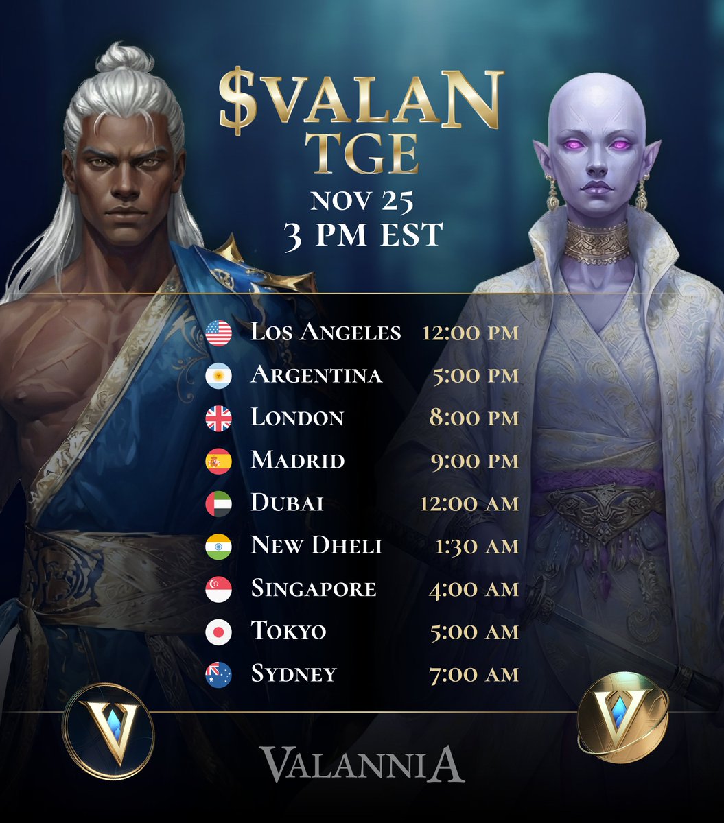 ValanniaGame's tweet image. VALAN TGE IS TODAY

Be sure to set your reminders!

Who wants a WL?
Drop your Solana Wallet and tell us where you&apos;re from 👇