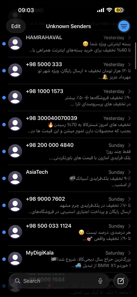 AppleFarsii's tweet image. 🟢 این ایام بلک فراد-دی، قابلیت جدید فیلتر پیامک iOS26 خیلی مفید بود 🙂

#اپل #آیفون #ios26