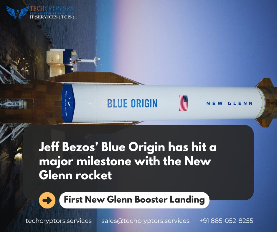 TechCryptors's tweet image. Jeff Bezos’ Blue Origin has hit a major milestone with the New Glenn rocket!

📞wa.me/918850528255
📩sales@techcryptors.services
🌐techcryptors.services

#BlueOrigin #NewGlenn #JeffBezos #SpaceLaunch  #RocketScience #ITServices #ITCompany #TCIS #TechCryptorsItServices