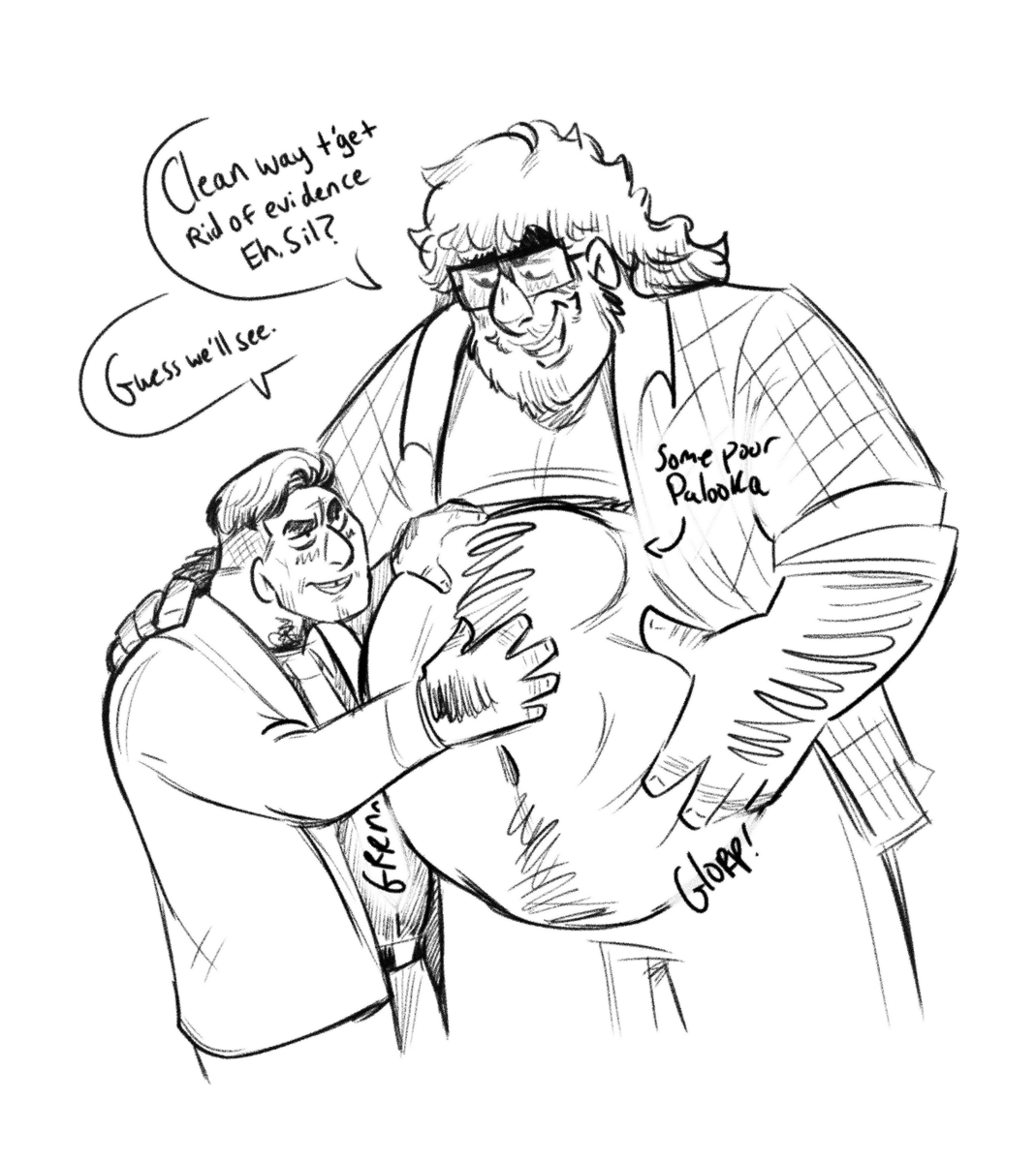 Quick way to clean up a crime....but what goes in must come out >>;; 

#Vore #VoreBelly #BigBelly