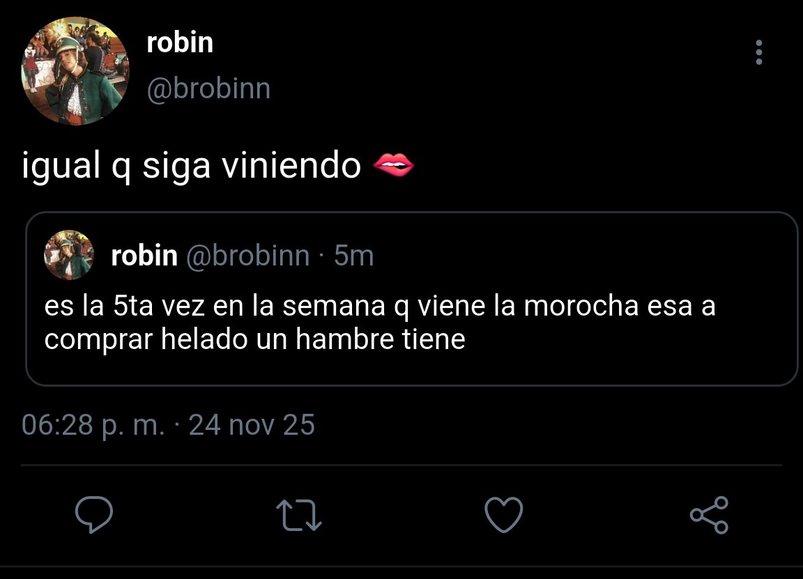 jamesxfideos's tweet photo. au ronance
donde robin trabaja en una heladería y le gusta una chica que siempre va a comprar
donde nancy compra helado todos los dias para ver a la chica que trabaja en la heladeria https://t.co/XuZLmup1Og