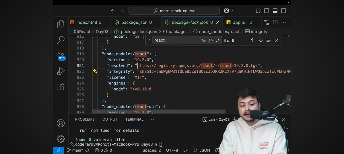 SUMIT_DEVELOPER's tweet image. Day 40 – MERN 🚀
Learnt NPM, Vite &amp;amp; JS modules today!

React setup now feels crystal clear 🤯🔥

Thanks @rohit_negi9 bhaiya ❤️
#ReactJS #MERNStack #100DaysOfCode